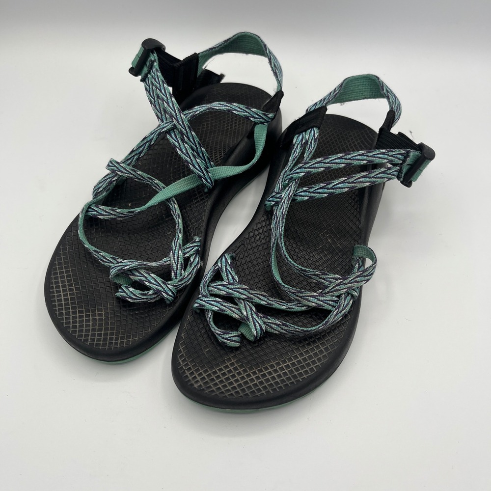 Chaco‎ ZX/2 Cloud Dual Strap Sandals Sport Active Walking Green Blue Women's 10